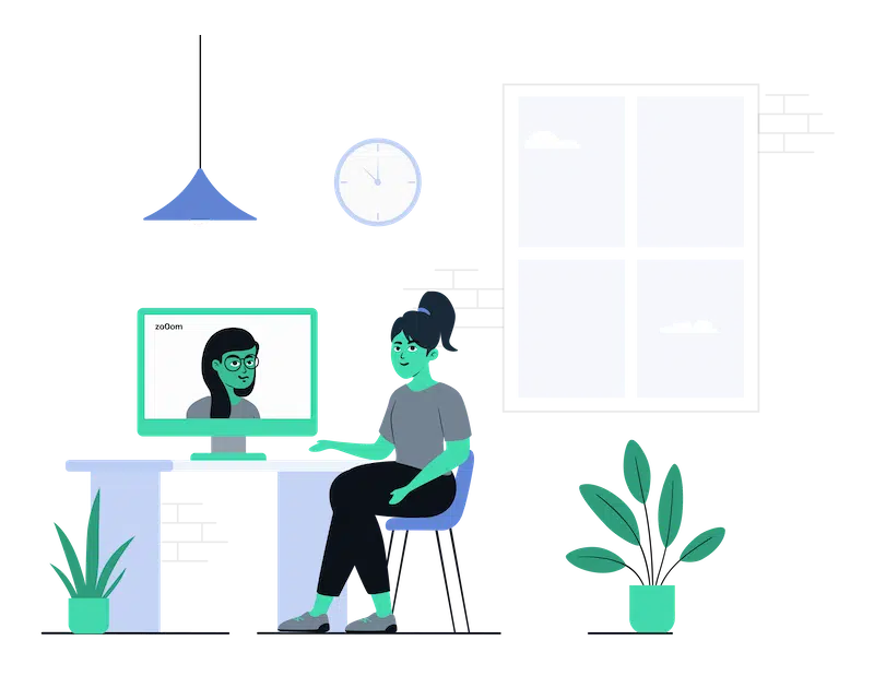workers attending zoom meeting