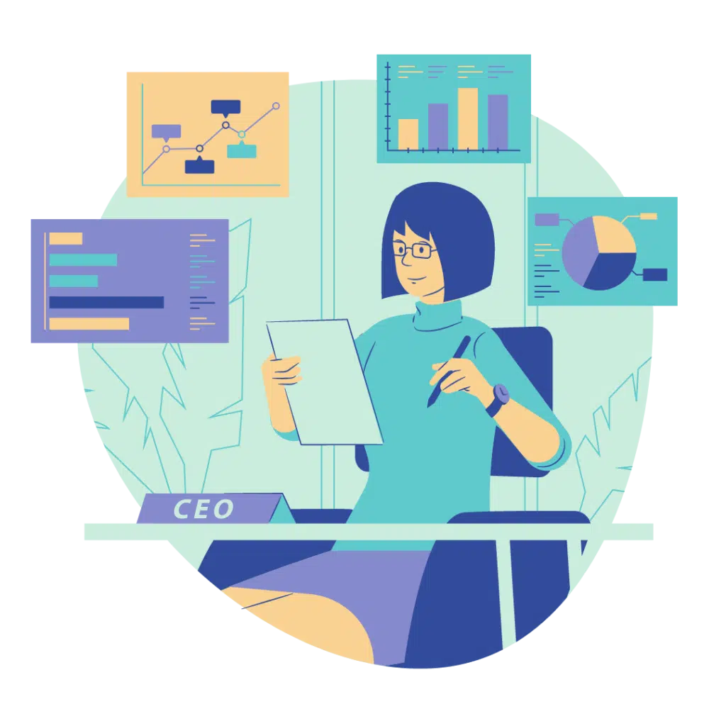 CEO checking her daily assignments